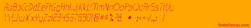 EdenmillsgauntItalic-Schriftart – Rote Schriften auf orangefarbenem Hintergrund
