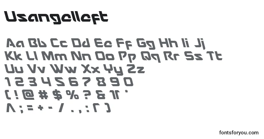 A fonte Usangelleft – alfabeto, números, caracteres especiais
