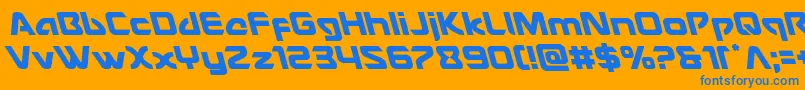 Usangelleft Font – Blue Fonts on Orange Background