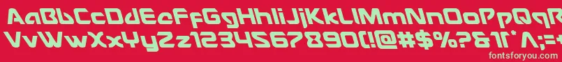 フォントUsangelleft – 赤い背景に緑の文字