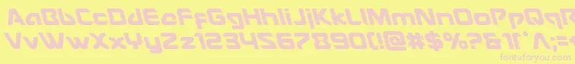 フォントUsangelleft – ピンクのフォント、黄色の背景