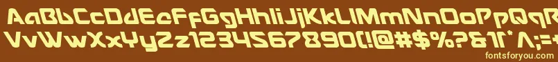 Usangelleft-fontti – keltaiset fontit ruskealla taustalla