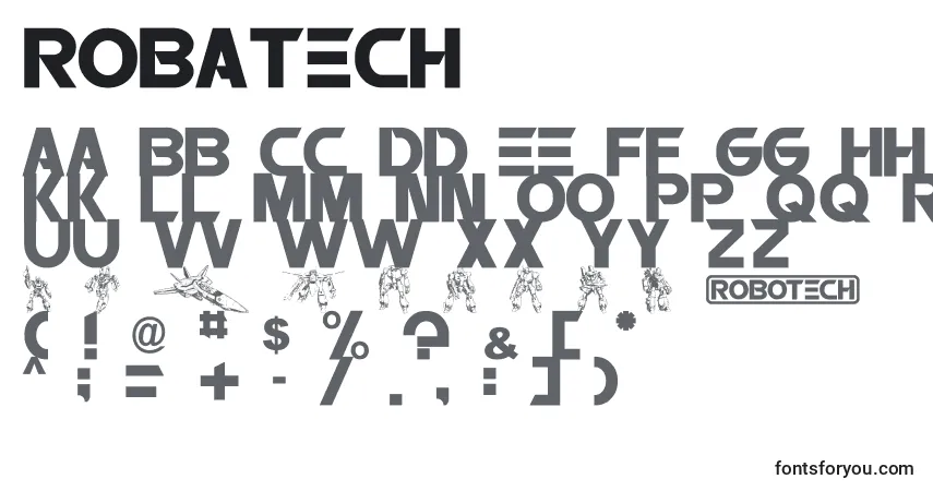 Fuente Robatech - alfabeto, números, caracteres especiales