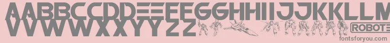 Więcej informacji o czcionce Robatech Czcionka Robatech – szare czcionki na różowym tle