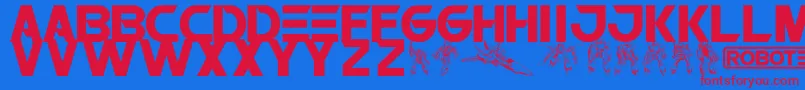 Robatech Font – Red Fonts on Blue Background