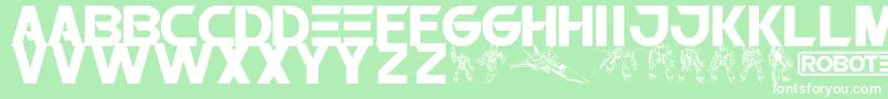 Robatech Font – White Fonts on Green Background