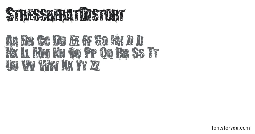 A fonte StressberatDistort – alfabeto, números, caracteres especiais