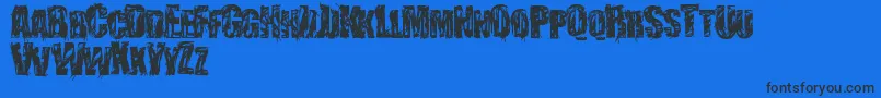 StressberatDistort-Schriftart – Schwarze Schriften auf blauem Hintergrund