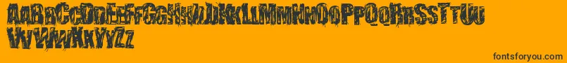 StressberatDistort Font – Black Fonts on Orange Background