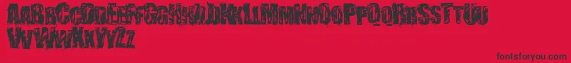 フォントStressberatDistort – 赤い背景に黒い文字
