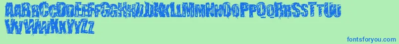StressberatDistort Font – Blue Fonts on Green Background