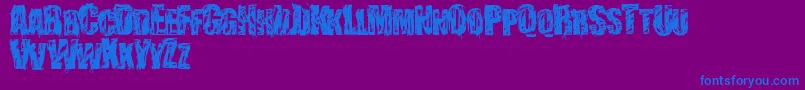 StressberatDistort Font – Blue Fonts on Purple Background