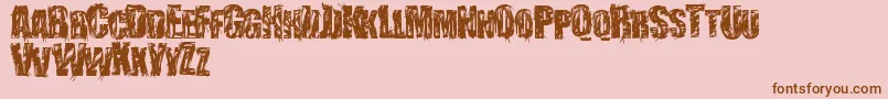StressberatDistort Font – Brown Fonts on Pink Background