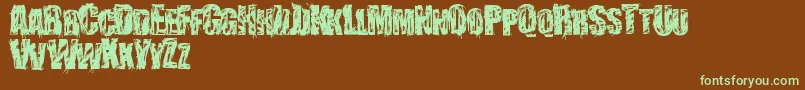 StressberatDistort Font – Green Fonts on Brown Background