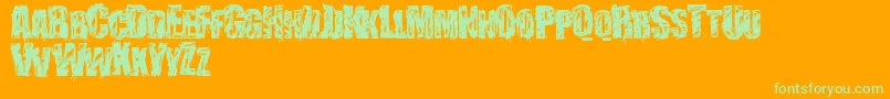 StressberatDistort Font – Green Fonts on Orange Background