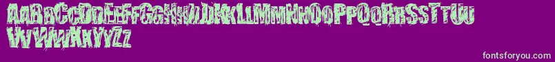 StressberatDistort Font – Green Fonts on Purple Background