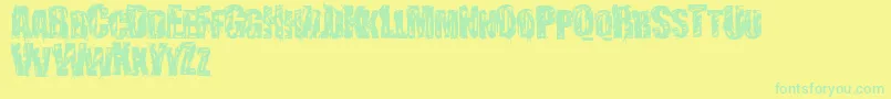 StressberatDistort Font – Green Fonts on Yellow Background