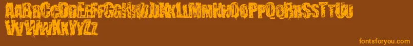 StressberatDistort Font – Orange Fonts on Brown Background