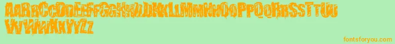 StressberatDistort Font – Orange Fonts on Green Background