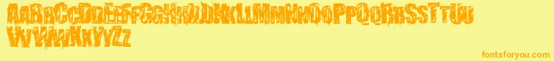 StressberatDistort Font – Orange Fonts on Yellow Background