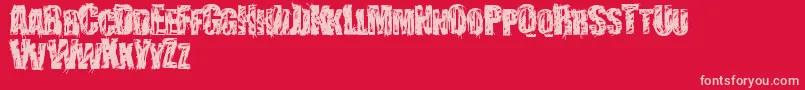 StressberatDistort Font – Pink Fonts on Red Background