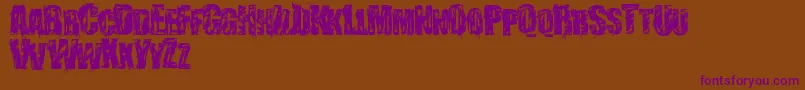 StressberatDistort Font – Purple Fonts on Brown Background