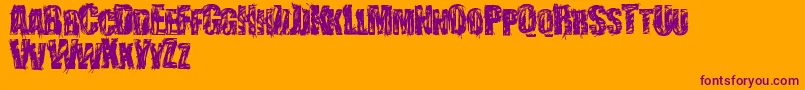 StressberatDistort Font – Purple Fonts on Orange Background