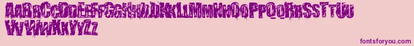 StressberatDistort Font – Purple Fonts on Pink Background