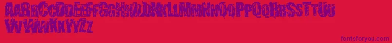 Police StressberatDistort – polices violettes sur fond rouge