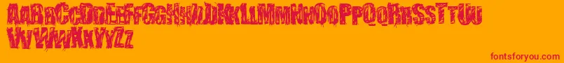 StressberatDistort Font – Red Fonts on Orange Background