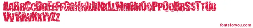 StressberatDistort Font – Red Fonts on White Background