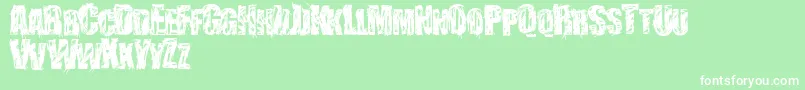 StressberatDistort Font – White Fonts on Green Background