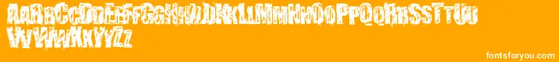 StressberatDistort Font – White Fonts on Orange Background
