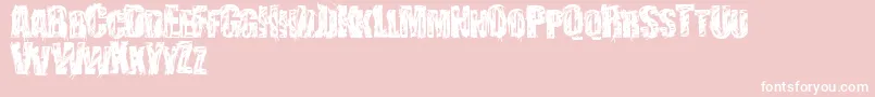 StressberatDistort Font – White Fonts on Pink Background