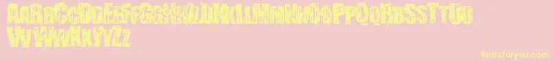 StressberatDistort Font – Yellow Fonts on Pink Background