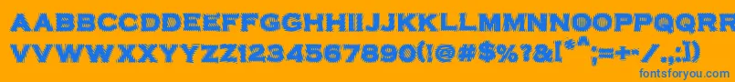 VtcbadplatingRegular Font – Blue Fonts on Orange Background