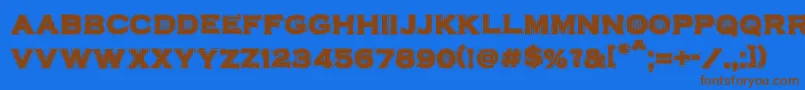 VtcbadplatingRegular Font – Brown Fonts on Blue Background