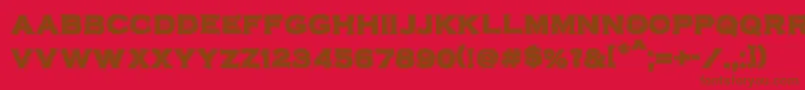 VtcbadplatingRegular Font – Brown Fonts on Red Background
