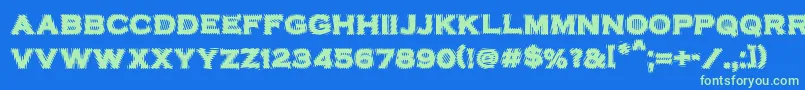 VtcbadplatingRegular Font – Green Fonts on Blue Background