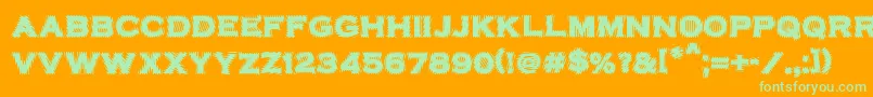 VtcbadplatingRegular Font – Green Fonts on Orange Background