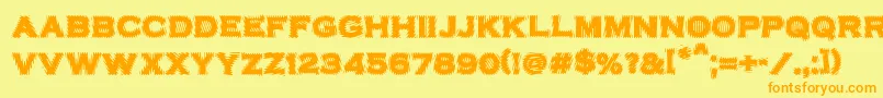 VtcbadplatingRegular Font – Orange Fonts on Yellow Background