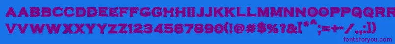 VtcbadplatingRegular Font – Purple Fonts on Blue Background