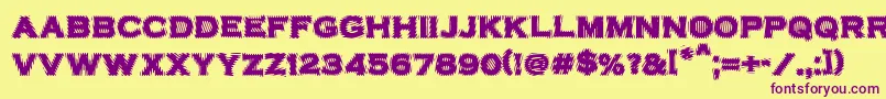 VtcbadplatingRegular Font – Purple Fonts on Yellow Background