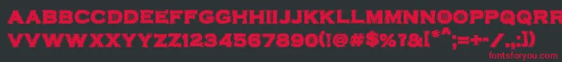 フォントVtcbadplatingRegular – 黒い背景に赤い文字