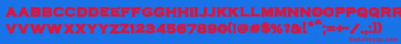 VtcbadplatingRegular Font – Red Fonts on Blue Background