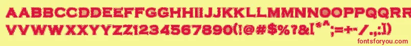 VtcbadplatingRegular Font – Red Fonts on Yellow Background