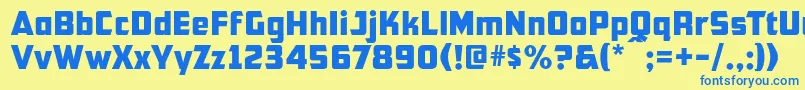 Cfb1AmericanPatriotNormal-fontti – siniset fontit keltaisella taustalla