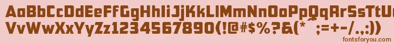 フォントCfb1AmericanPatriotNormal – ピンクの背景に茶色のフォント