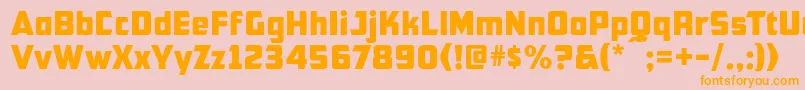 フォントCfb1AmericanPatriotNormal – オレンジの文字がピンクの背景にあります。