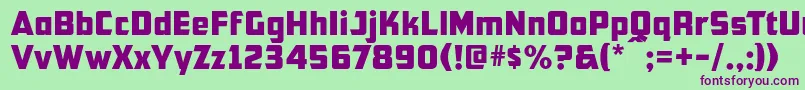 Шрифт Cfb1AmericanPatriotNormal – фиолетовые шрифты на зелёном фоне